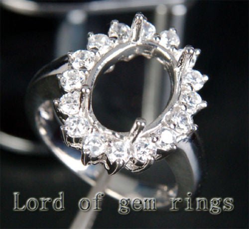 Princess Diana Halo Diamond Setting Oval Semi Mount Ring - Lord of Gem Rings