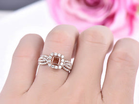 Princess Semi Mount Ring Infinity Diamond Shank - Lord of Gem Rings