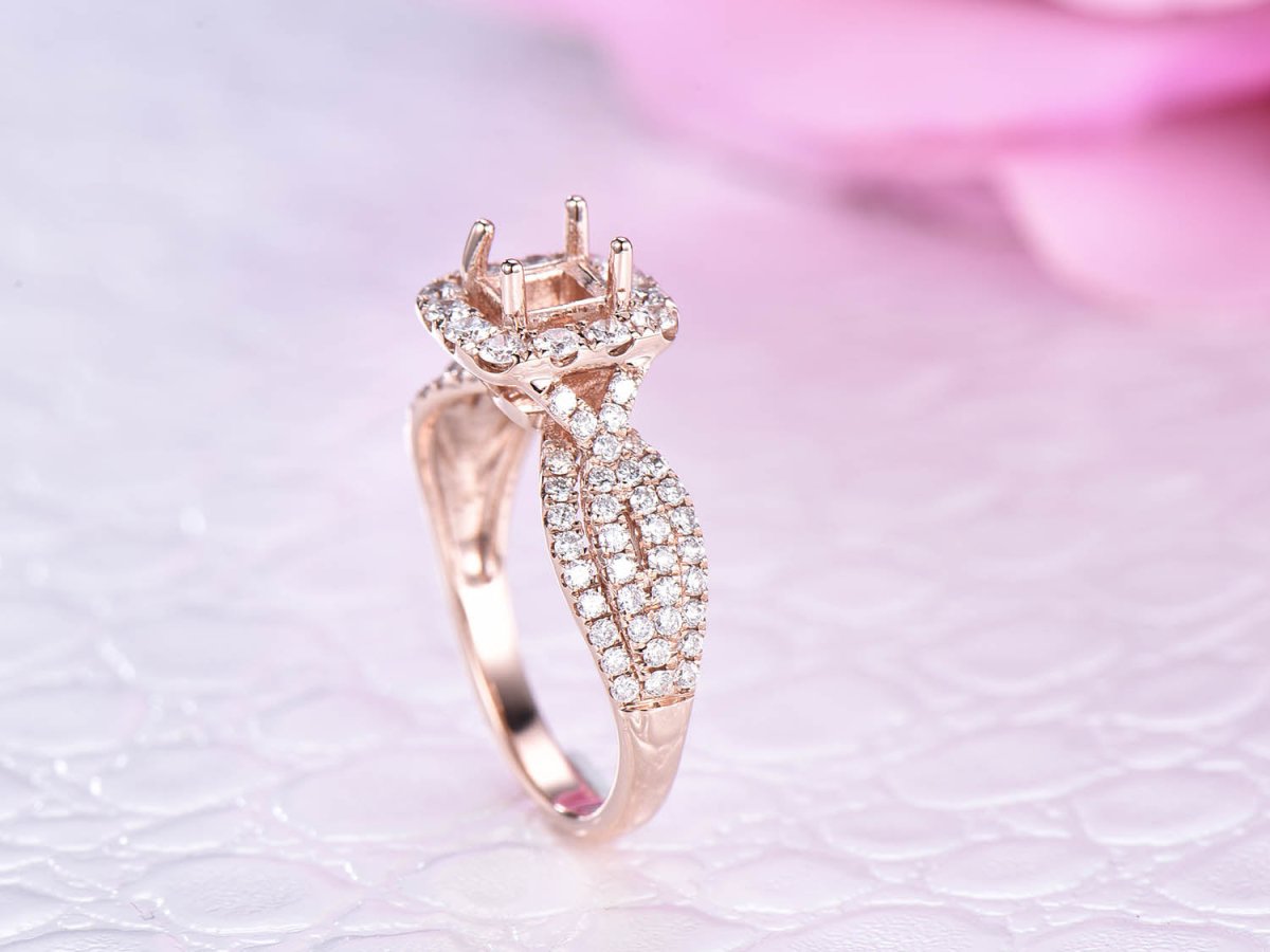 Princess Semi Mount Ring Infinity Diamond Shank - Lord of Gem Rings