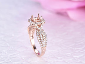 Princess Semi Mount Ring Infinity Diamond Shank - Lord of Gem Rings