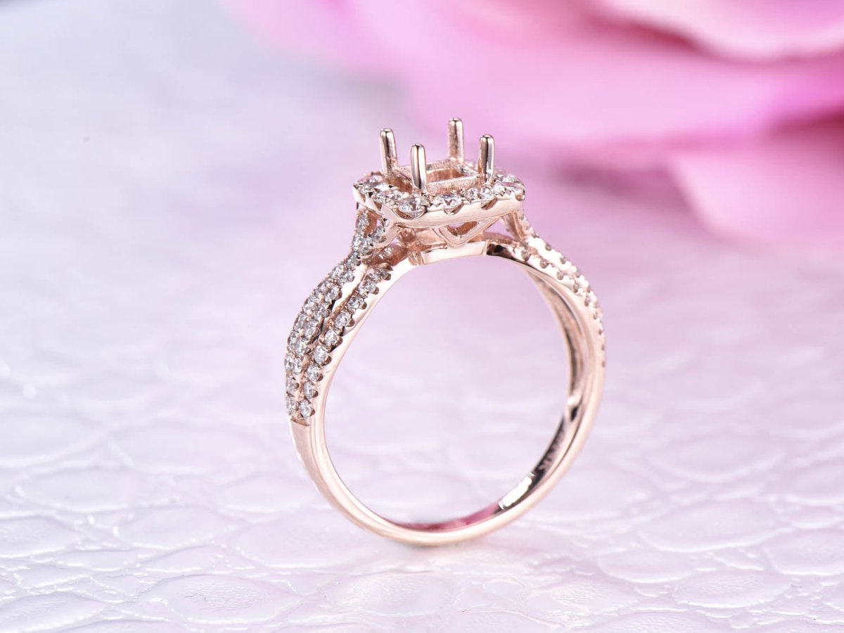 Princess Semi Mount Ring Infinity Diamond Shank - Lord of Gem Rings