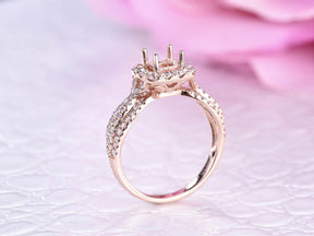 Princess Semi Mount Ring Infinity Diamond Shank - Lord of Gem Rings