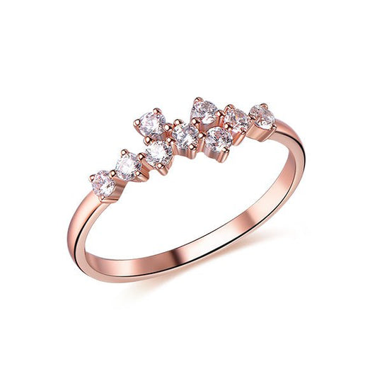 Prong Set Diamond Wedding Band Women Ring 14K Rose Gold