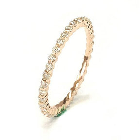 Prong - Set Moissanite Full Eternity Band 14K Rose Gold - Lord of Gem Rings