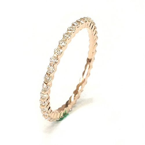 Prong - Set Moissanite Full Eternity Band 14K Rose Gold - Lord of Gem Rings