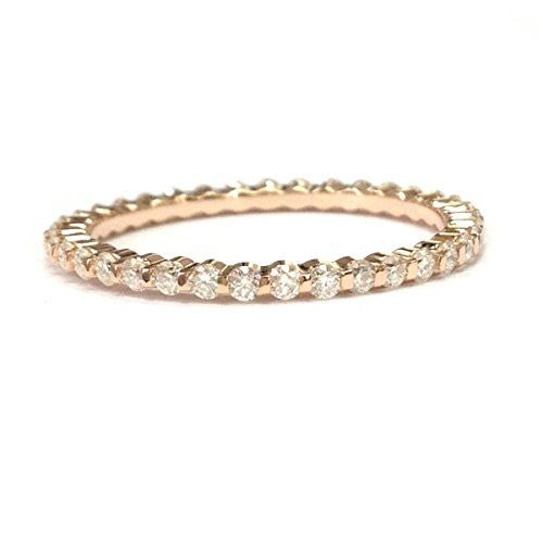 Prong - Set Moissanite Full Eternity Band 14K Rose Gold - Lord of Gem Rings