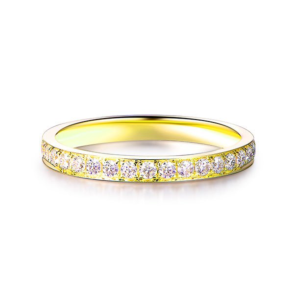 Prong Set Moissanite Full Eternity Wedding Band 14k Yellow Gold - Lord of Gem Rings
