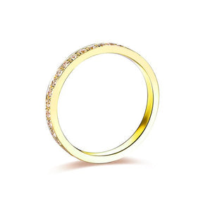 Prong Set Moissanite Full Eternity Wedding Band 14k Yellow Gold - Lord of Gem Rings