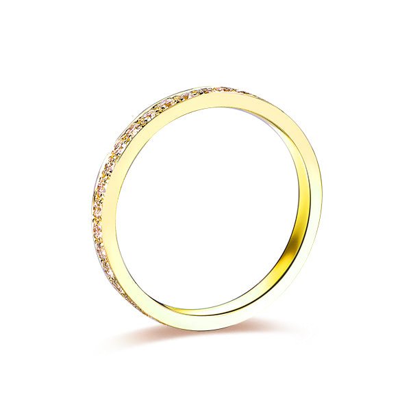 Prong Set Moissanite Full Eternity Wedding Band 14k Yellow Gold - Lord of Gem Rings
