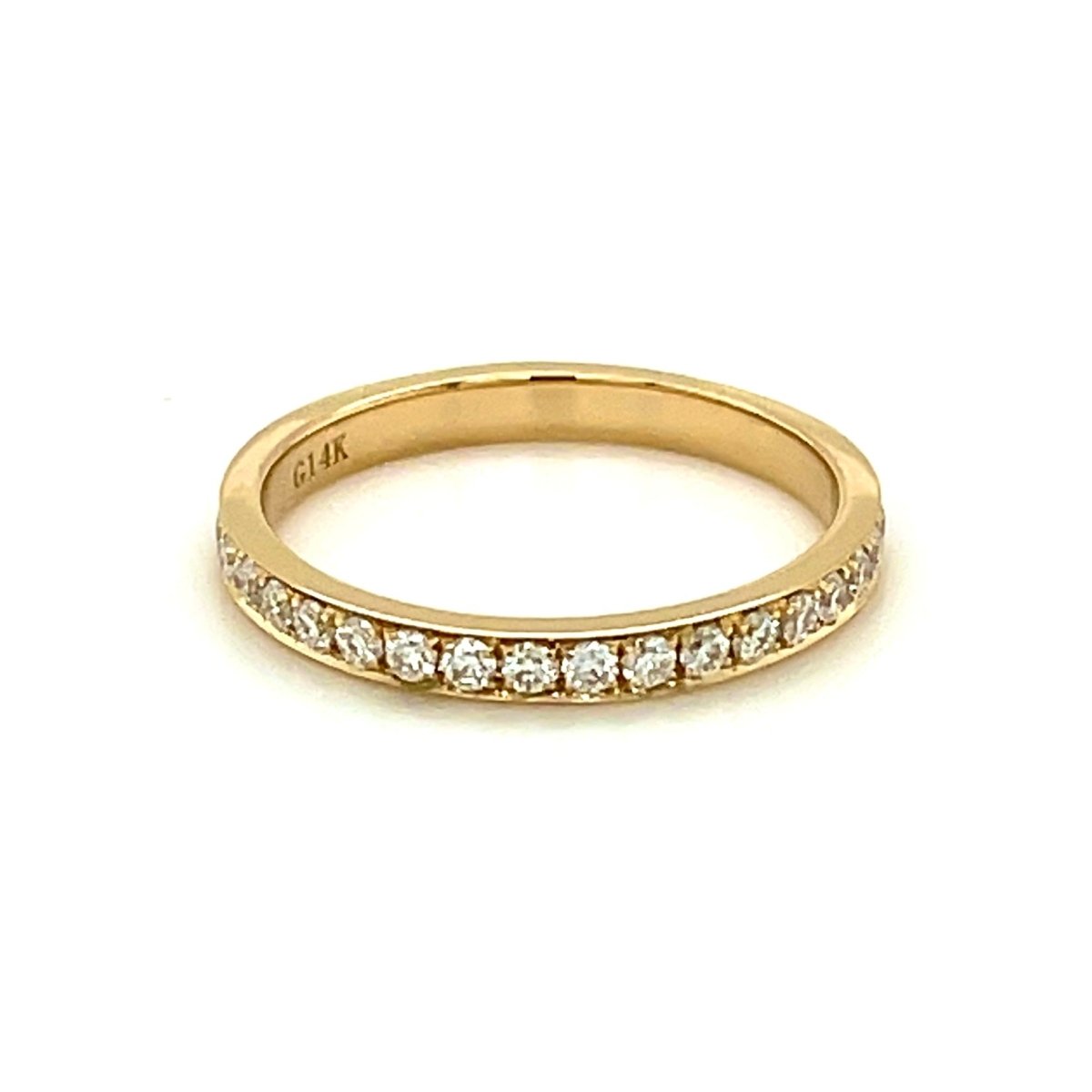 Prong Set Moissanite Full Eternity Wedding Band 14k Yellow Gold - Lord of Gem Rings