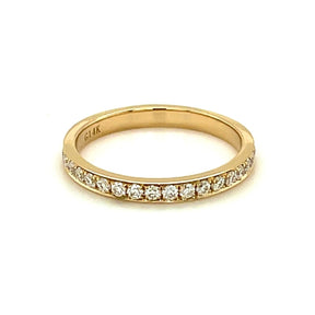 Prong Set Moissanite Full Eternity Wedding Band 14k Yellow Gold - Lord of Gem Rings