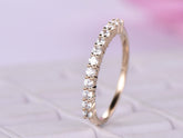 Prong - Set Moissanite Half Eternity Wedding Band 14K Rose Gold - Lord of Gem Rings