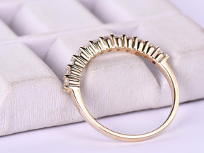 Prong - Set Moissanite Half Eternity Wedding Band 14K Rose Gold - Lord of Gem Rings