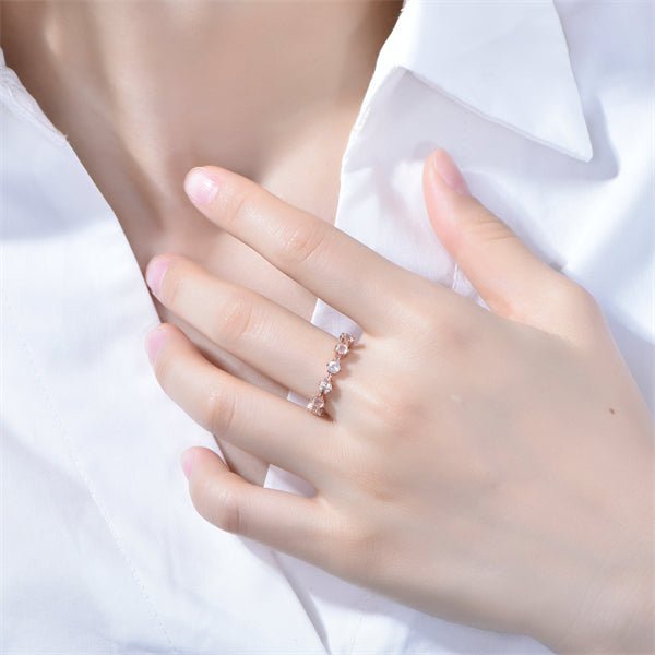 Prong - Set Moonstone Ferris Wheel Vintage June Birthstone Band - Lord of Gem Rings