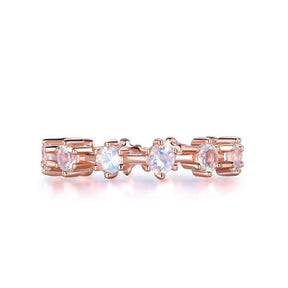 Prong - Set Moonstone Ferris Wheel Vintage June Birthstone Band - Lord of Gem Rings