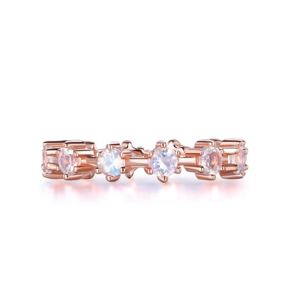 Prong - Set Moonstone Ferris Wheel Vintage June Birthstone Band - Lord of Gem Rings