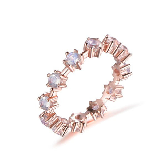 Prong-Set Moonstone Ferris Wheel Vintage June Birthstone Band