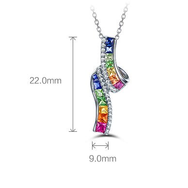 Rainbow Roll Ruby Sapphire Tsavorite Pendant 18k Gold - Lord of Gem Rings