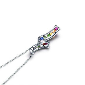Rainbow Roll Ruby Sapphire Tsavorite Pendant 18k Gold - Lord of Gem Rings