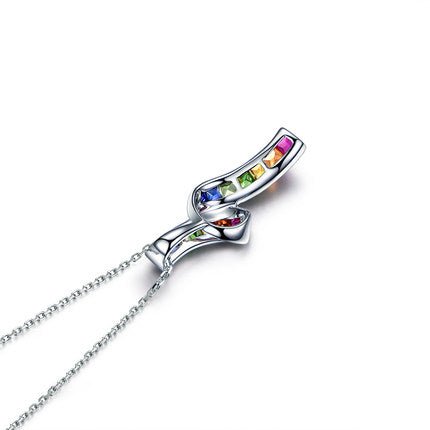 Rainbow Roll Ruby Sapphire Tsavorite Pendant 18k Gold - Lord of Gem Rings