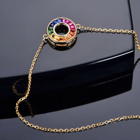 Rainbow Ruby Sapphire Tsavorite Bracelet 18k Gold - Lord of Gem Rings