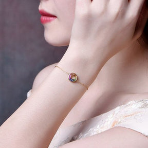 Rainbow Ruby Sapphire Tsavorite Bracelet 18k Gold - Lord of Gem Rings
