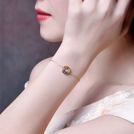 Rainbow Ruby Sapphire Tsavorite Bracelet 18k Gold - Lord of Gem Rings