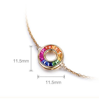 Rainbow Ruby Sapphire Tsavorite Bracelet 18k Gold - Lord of Gem Rings