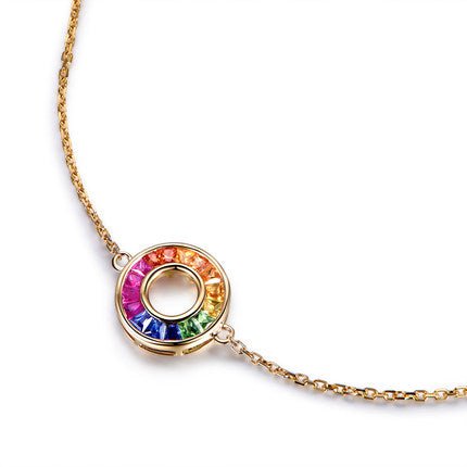 Rainbow Ruby Sapphire Tsavorite Bracelet 18k Gold - Lord of Gem Rings