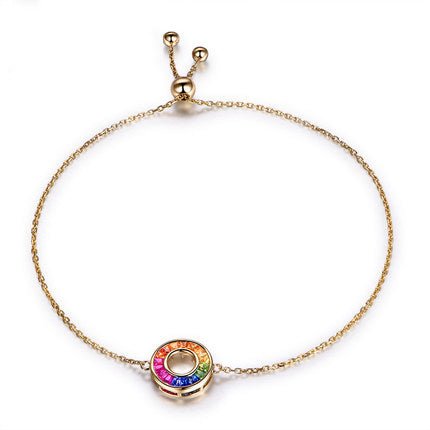 Rainbow Ruby Sapphire Tsavorite Bracelet 18k Gold