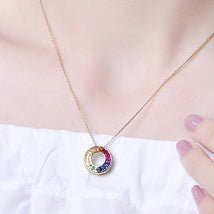 Rainbow Ruby Sapphire Tsavorite Pendant 18k Gold - Lord of Gem Rings