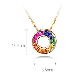 Rainbow Ruby Sapphire Tsavorite Pendant 18k Gold - Lord of Gem Rings