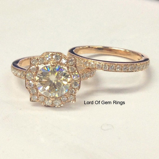 Reserved for 1luvgatsby Custom Pave Diamond  Semi Mount RIng Trio Set 14K Yellow Gold