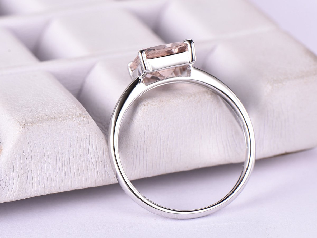Reserved for AAA 14K White Gold Semi Mount Ring Emerald Cut 4x6mm - Lord of Gem Rings