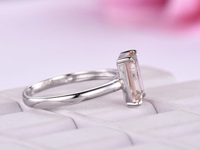 Reserved for AAA 14K White Gold Semi Mount Ring Emerald Cut 4x6mm - Lord of Gem Rings