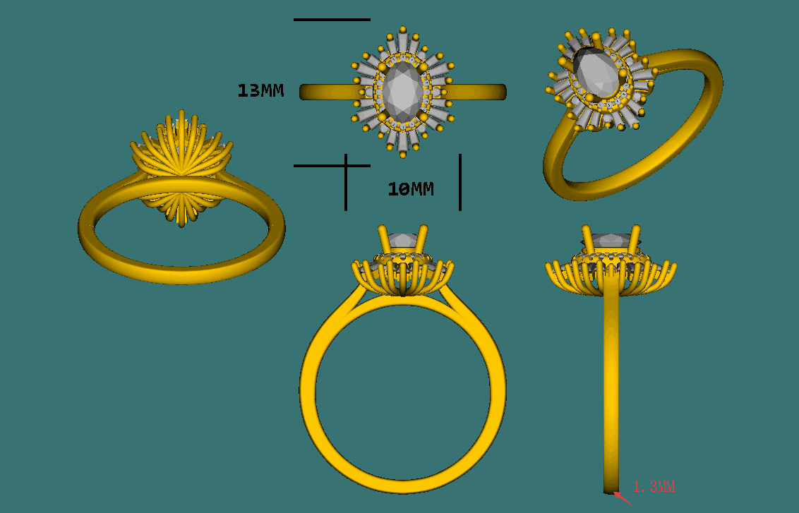 Reserved for AAA Baguette and Round Diamond Double Halo Semi Mount Ring 14K Gold Oval 5x7mm - Lord of Gem Rings