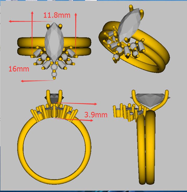 Reserved for AAA Custom Baguette and Round Diamond Tiara Ring 14K Yellow Gold - Lord of Gem Rings