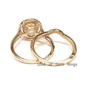 Reserved for AAA Custom Diamond matching band for Round Morganite Ring 14K Rose Gold - Lord of Gem Rings