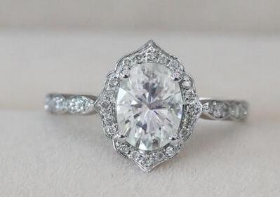 Reserved for AAA  Custom diamond Semi Mount Cathedral RIng Floral Halo 14K Gold oval