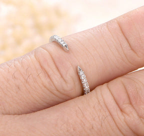 Reserved for AAA Custom Open-End Diamond Wedding Band Half Eternity Ring 14K Rose Gold 1.7mm Diamonds - Lord of Gem Rings
