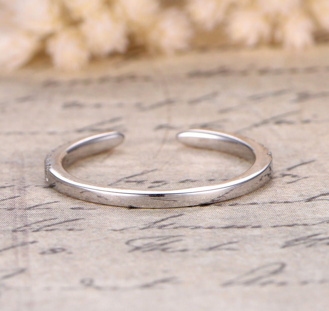 Reserved for AAA Custom Open-End Diamond Wedding Band Half Eternity Ring 14K Rose Gold 1.7mm Diamonds - Lord of Gem Rings