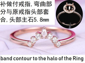 Reserved for AAA Custom Round/Marquise Diamond Band Contour to Halo 14K White Gold - Lord of Gem Rings