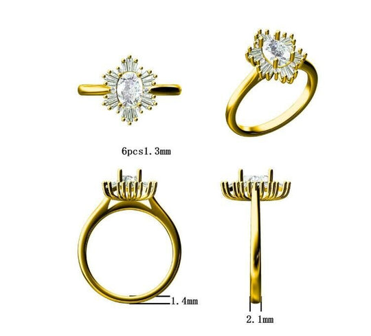 Reserved for AAA  Custom Semi Mount RIng Baguette and Round Diamond Halo 14K Rose Gold 5x7mm oval