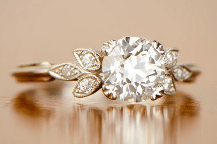 Reserved for AAA Custom Semi Mount Ring Diamond Floral Shank 6mm Round - Lord of Gem Rings