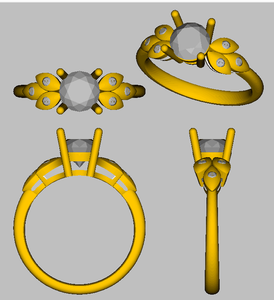 Reserved for AAA Custom Semi Mount Ring Diamond Floral Shank 6mm Round