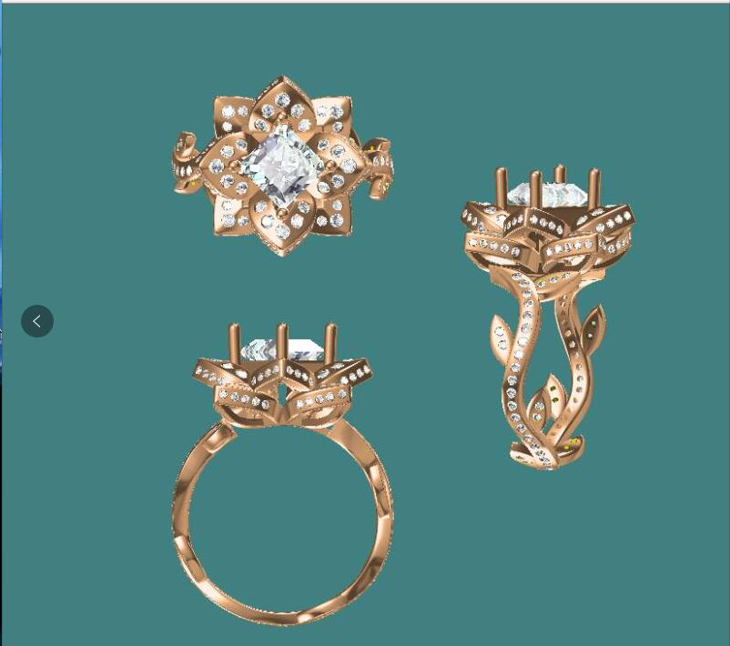 Reserved for AAA Diamond Flora Semi Mount Ring 14K Rose Gold Princess 6.5x6.5mm - Lord of Gem Rings