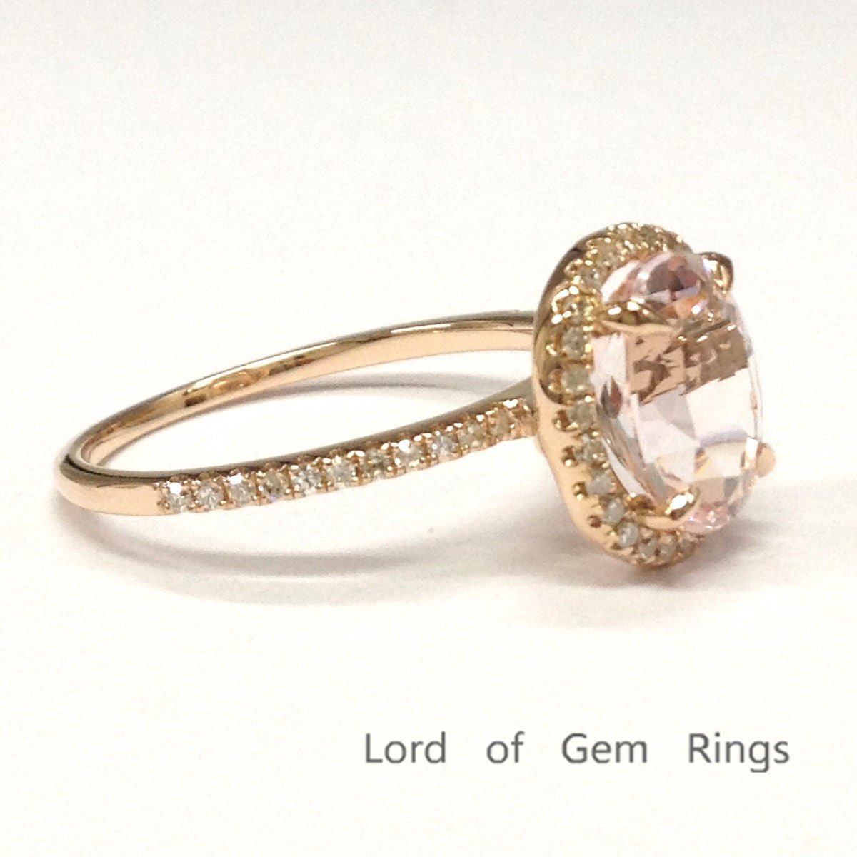 Reserved for AAA Diamond Semi Mount Ring 14K Rose Gold 8x10mm oval - Lord of Gem Rings