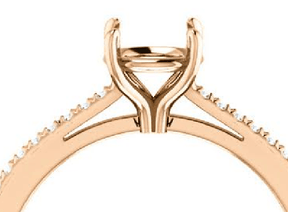 Reserved for AAA Diamond Semi Mount Ring Rose Gold cathedral Round 9mm - Lord of Gem Rings