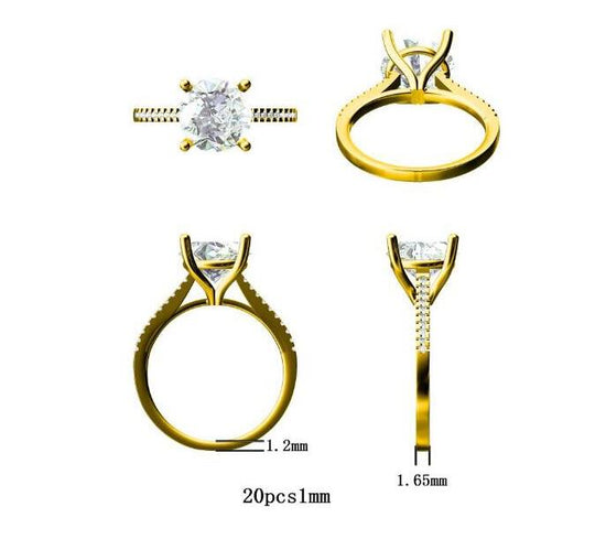 Reserved for AAA  Diamond Semi Mount Ring Rose Gold cathedral Round 9mm