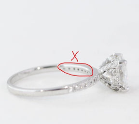 Reserved for AAA Diamond Semi Mount Ring Under Halo 14K Gold 7.5mm - Lord of Gem Rings